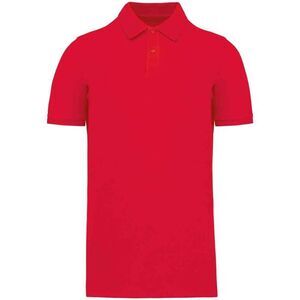 Kariban Mens Pique Natural Polo Shirt / Red